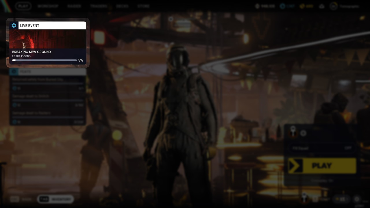 A widget on the main Cantina screen showing details of the active Live Event such as name, current phase and percentage complete.